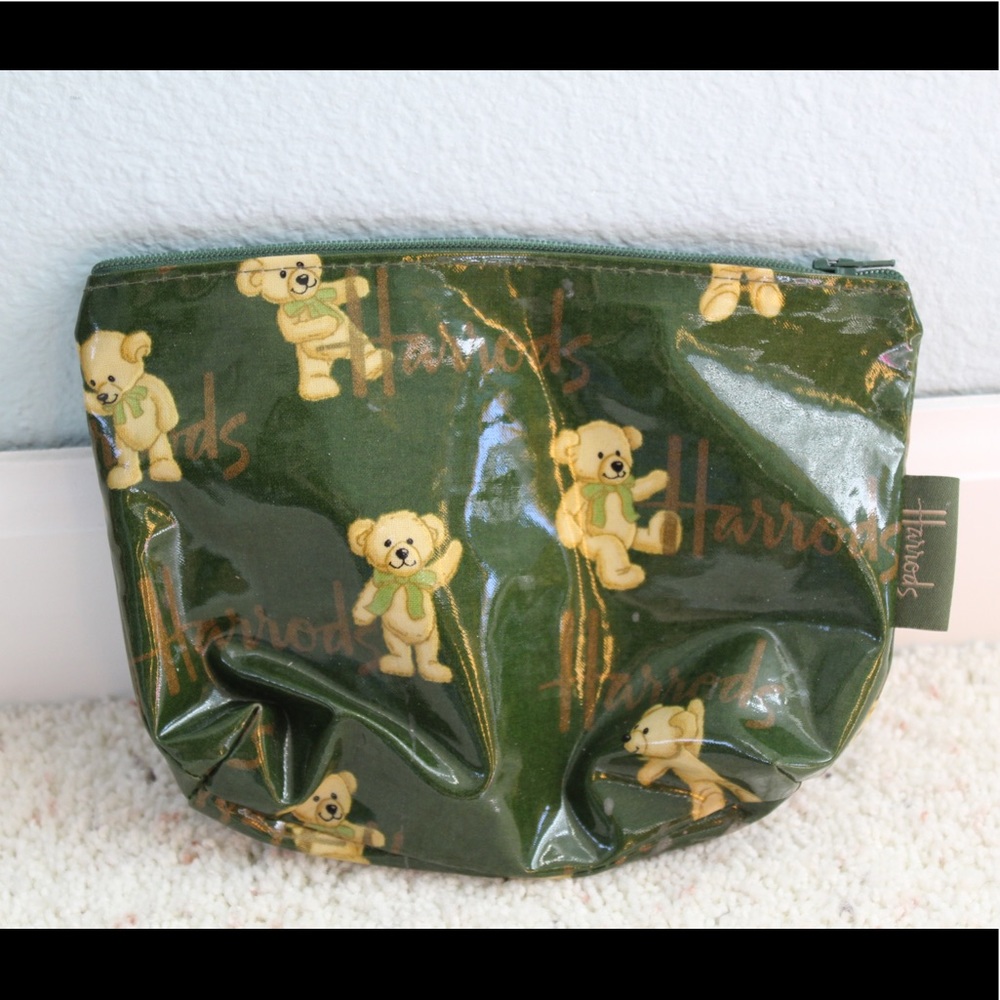 Harrods Small Green Cosmetic Bag
